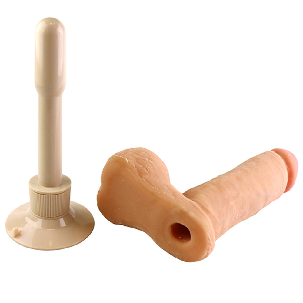 Телесный реалистичный вибратор 21,6см на присоске Doc Johnson the Realistic Cock Ultraskyn Vibrating Dildo 1160-01-BX
