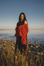 Кимоно с поясом (красное)