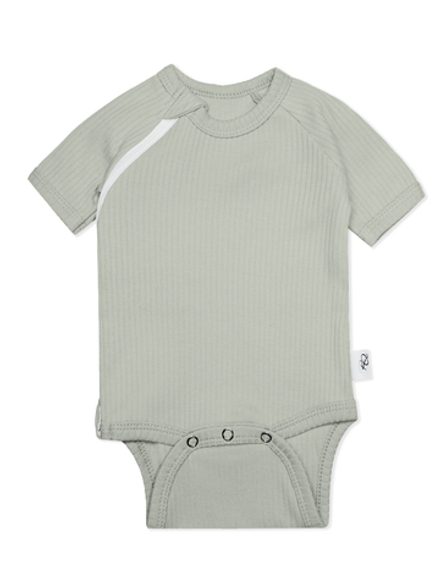 Боди на молнии с коротким рукавом РУБЧИК Шалфей