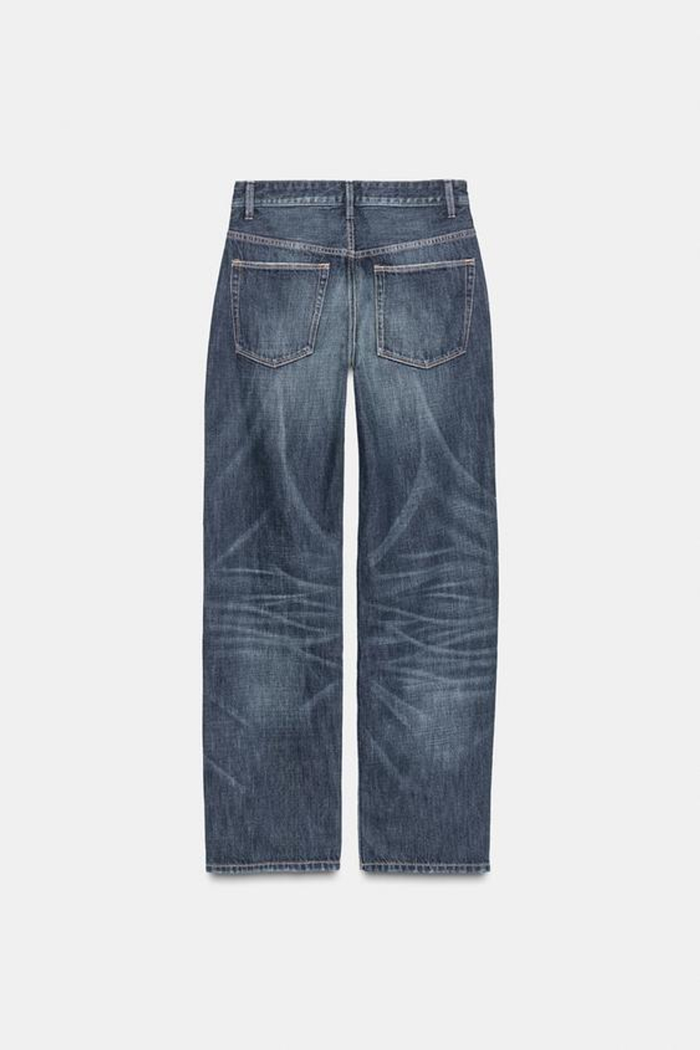 ZARA ДЖИНСЫ-БОЙФРЕНДЫ TRF СО СРЕДНЕЙ ТАЛИЕЙ, МОРСКОЙ СИНИЙ