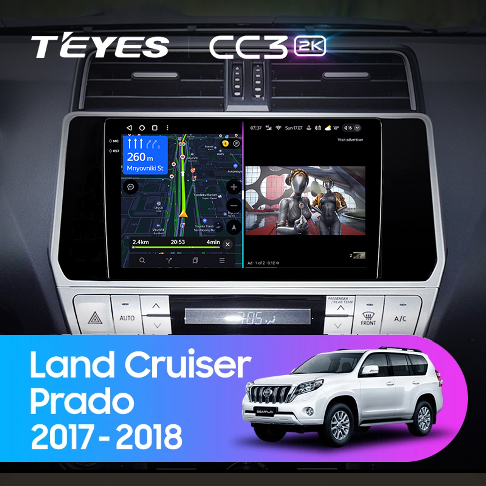 Teyes CC3 2K 10,2"для Toyota Land Cruiser Prado 2017-2018