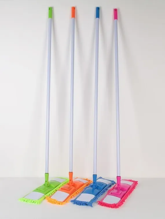 Швабра для мытья пола плоская Доляна, насадка букля 42×12 см, металлическая ручка 120 см, цвет МИКС