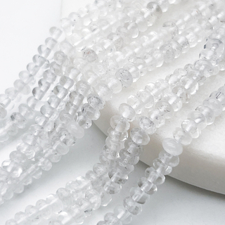 Горный хрусталь бусины, рондель, размер около 4,2*2,3 мм, цена за 19 см (1/2 нити)