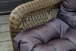 Кресло из искусственного ротанга МЭДИСОН «MEDISON» арт.М00130 brown с подушками на сидение и спинку