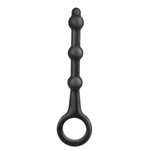 Силиконовый стимулятор ануса с кольцом Pleasure Piston (Цвет: черный)