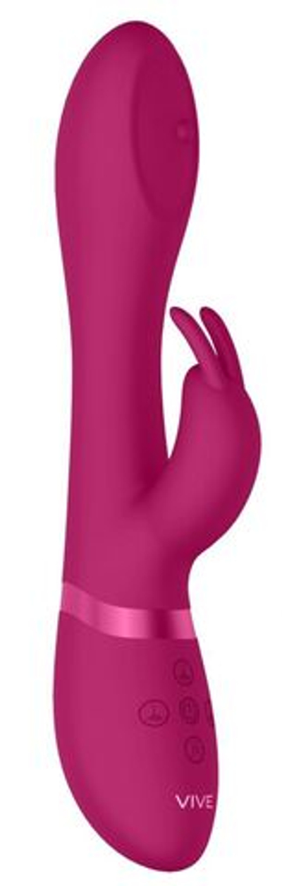 Розовый вибромассажер-кролик Mira - 21,5 см. (Цвет: розовый)