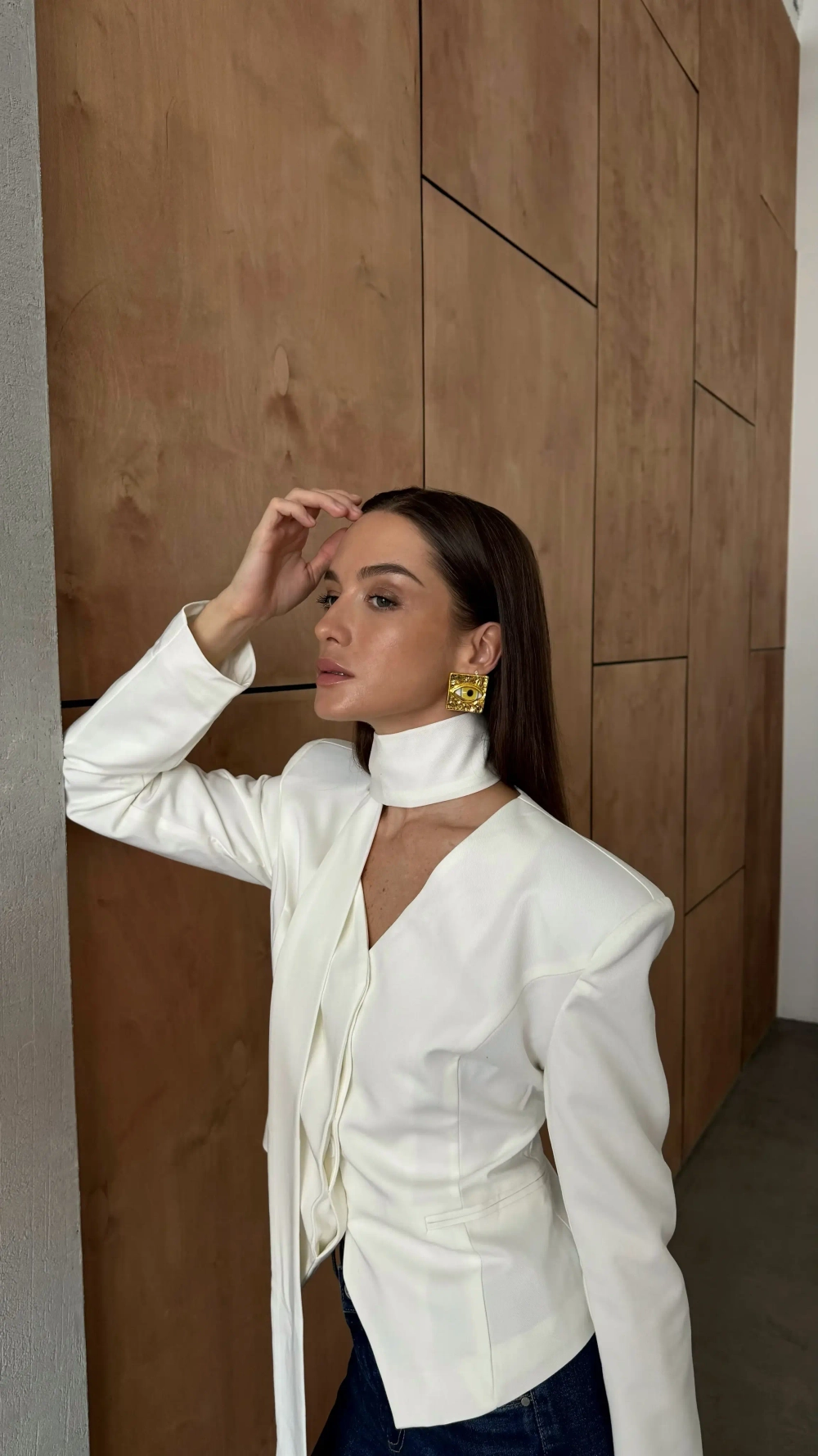 Блейзер с шарфом Tata, Молочный