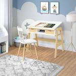 Dipriz Растущая парта Кампо с ящиками с регулировкой наклона и высоты, стол письменный детский, с ножками из массива сосны