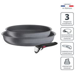 Набор посуды со съемной ручкой Tefal Ingenio Natural Force 3 предмета 24/28 см L3969102