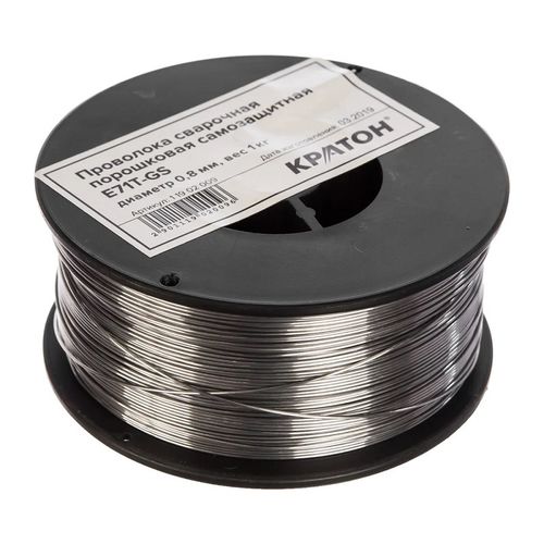 Проволока сварочная Кратон E71T-GS порошковая самозащитная d=0.8 мм 1 кг