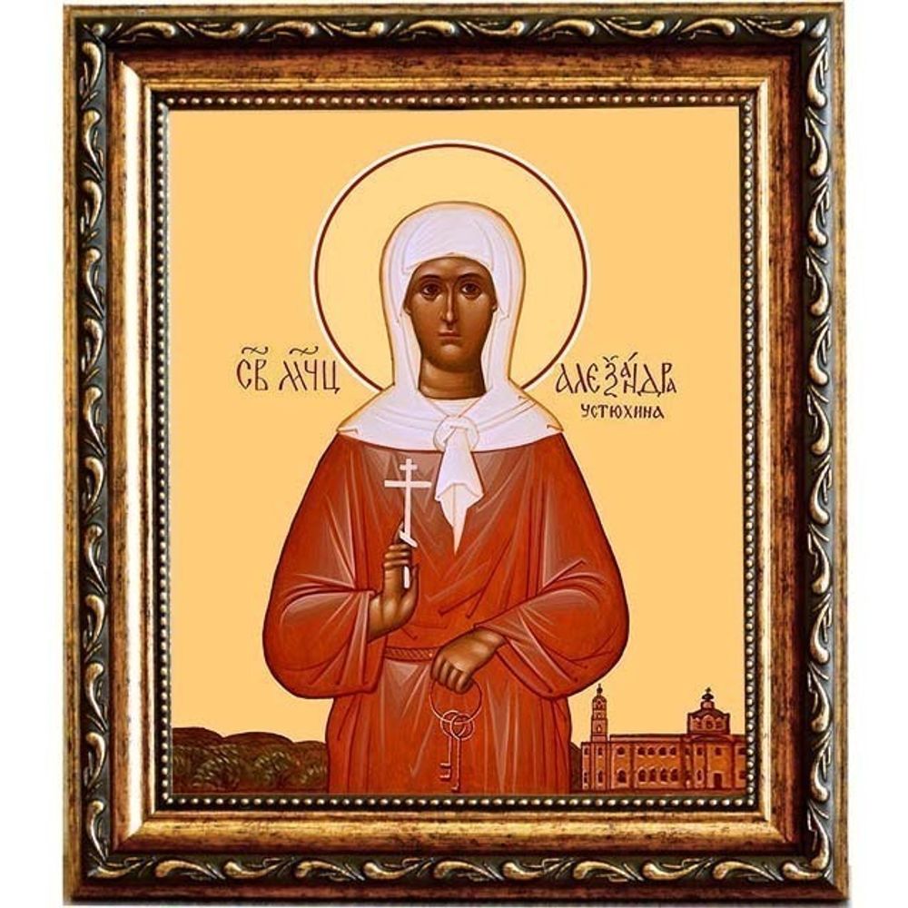 Александра Устюхина мученица. Икона на холсте.