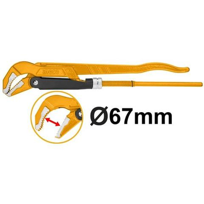 Ключ трубный рычажный 2"х67мм тип 45° INGCO HPW04023
