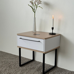 Тумба прикроватная на ножках ROYAL 5201 эко (Макиато-Черный-р.черная)