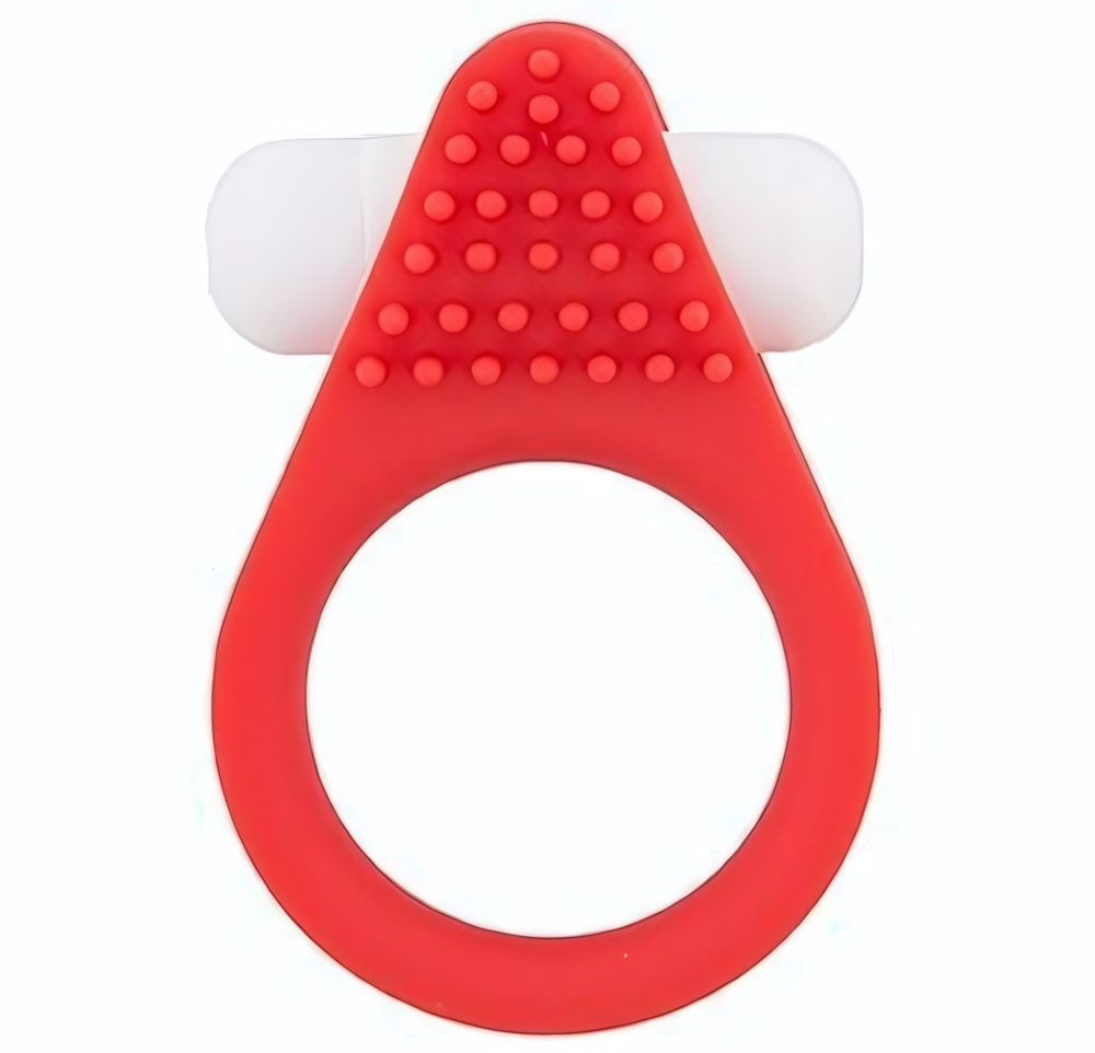 Красное эрекционное кольцо LIT-UP SILICONE STIMU RING 1 RED (Цвет: красный)