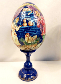 Яйцо сувенирное "Курочка Ряба" ( ручная роспись Палех)