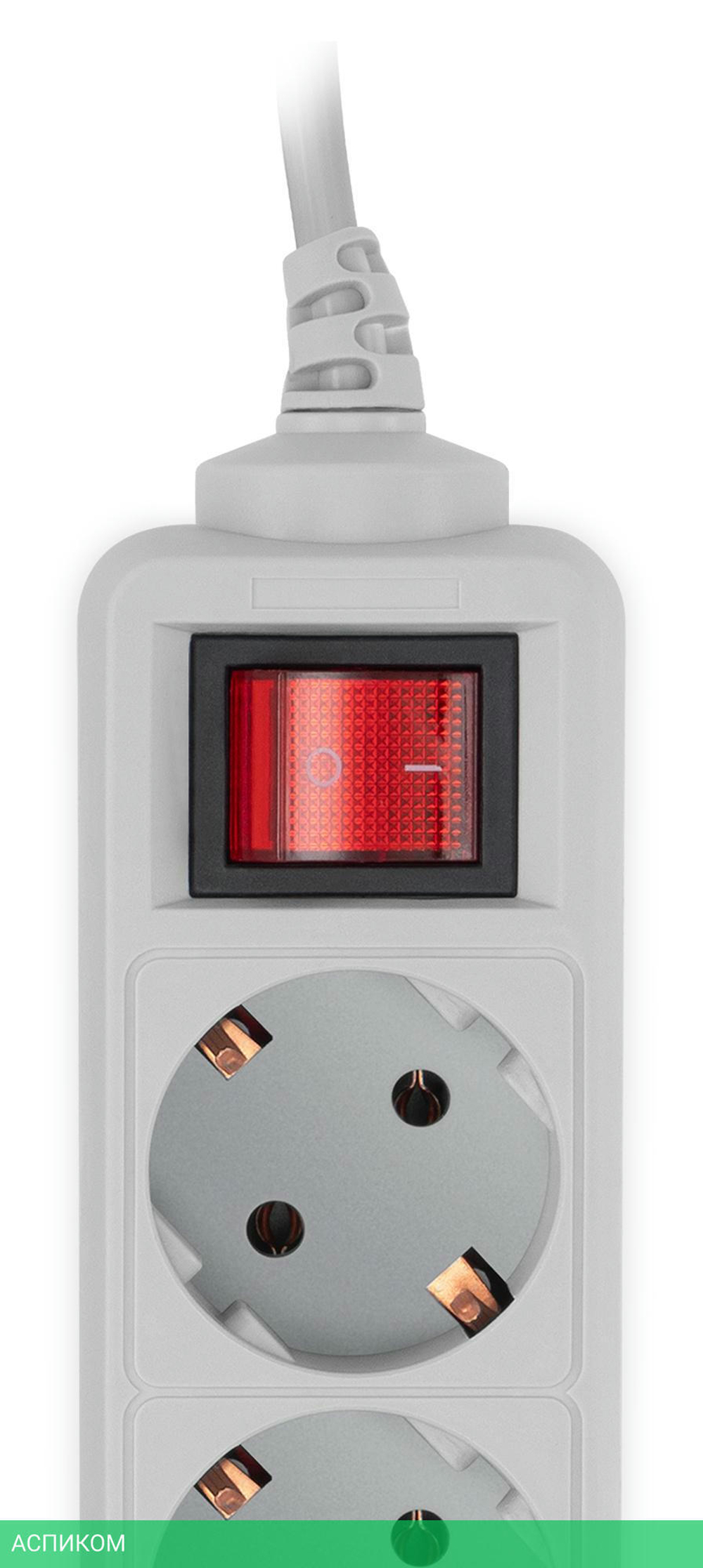Сетевой фильтр PC Pet AAP01006-3-G серый