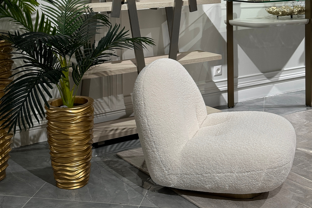 Кресло Garda Decor Альбано (Albano) иск.мех белый 75*88*64 см