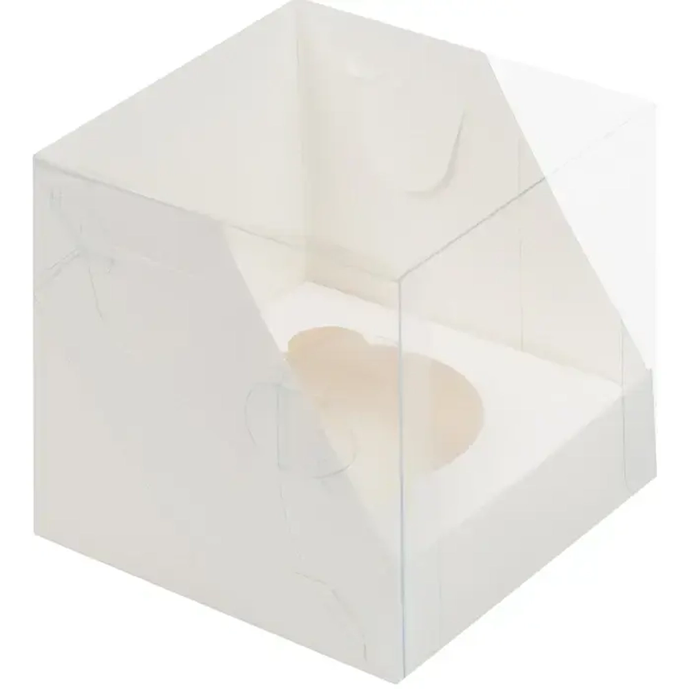 Коробка под 1 капкейк с прозрачной крышкой, 10*10*10