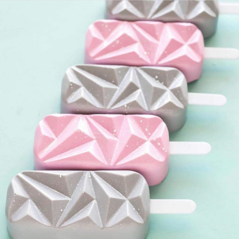 Форма силиконовая  «Эскимо с Гранями », 4 ячейки