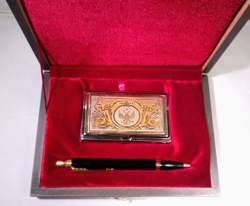 Набор "Гербовый" №3 визитница (Златоуст), ручка
