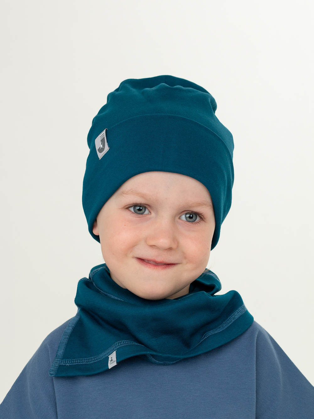 Комплект Шапка трикотажная + снуд (Петроль) РИО*