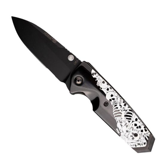 Складной нож Hogue "Elishewitz EX-02 Skull" HG/34279BKS c клинком из стали 154CM, рукоять ABS-пластик