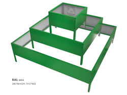 Клумба квадратная оцинкованная 3 яруса с выбором цвета полимерного покрытия