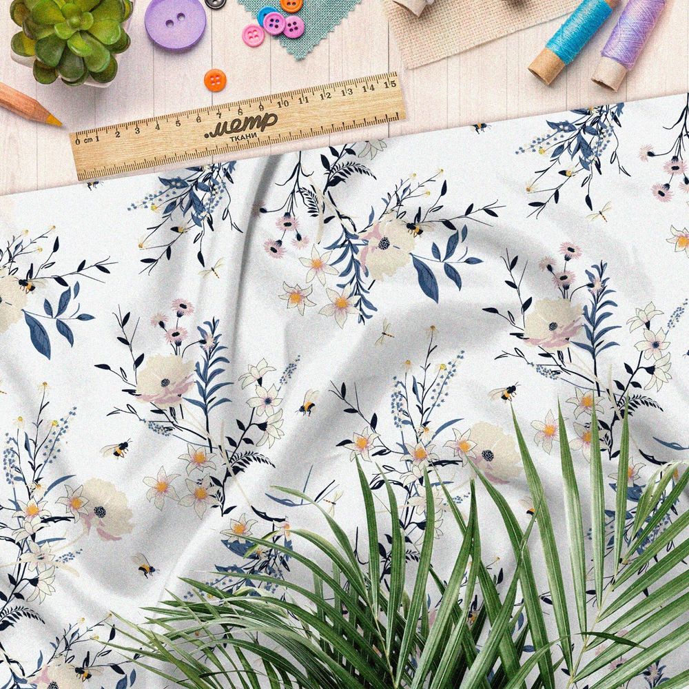 Ткань поплин красиво в цветнике