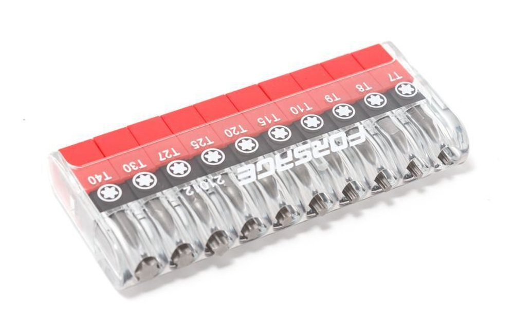 1/4''набор бит-торкс 10пр. (T7,8,9,10,15,20,25,27,30,40-25мм) Forsage F-21012