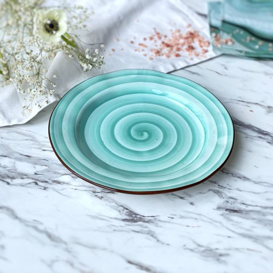 Тарелка Aqua 22,5 см, ручная работа, фарфор