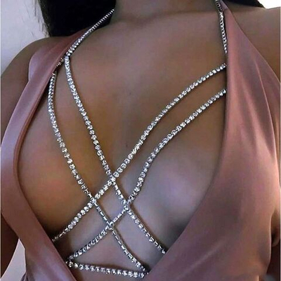 Эротический аксессуар на грудь со стразами «Оки-Чпоки» (Размер: S-M)