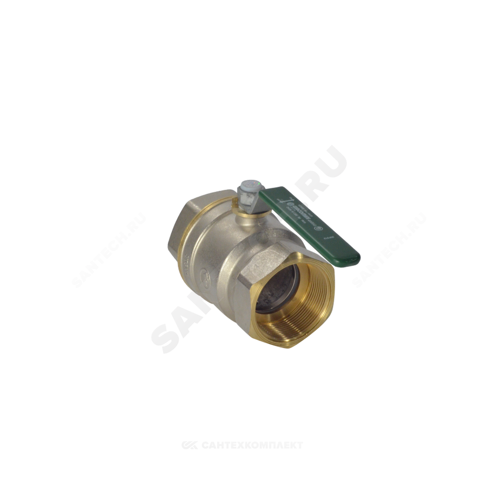 Кран шаровой латунь хром R250W Ду 15 Ру42 ВР рычаг зеленый Giacomini R250WX023