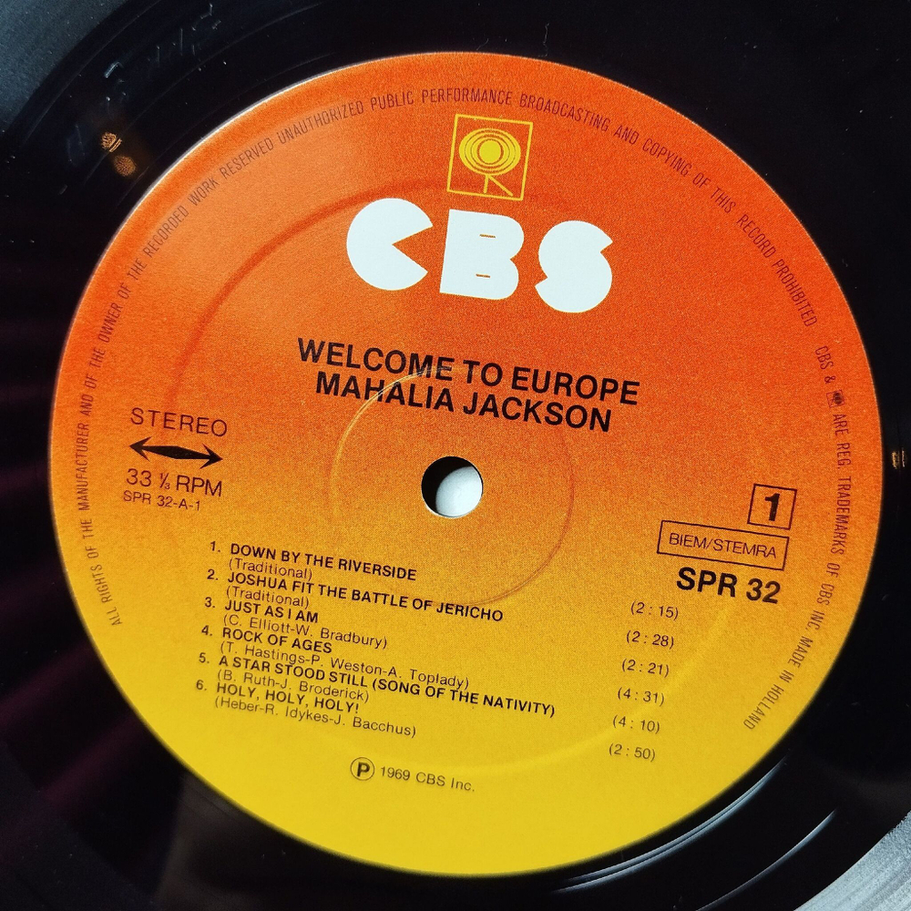 Винтажная виниловая пластинка LP Mahalia Jackson Welcome To Europe (Holland 1978)