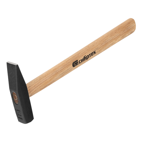 Молоток слесарный, 300 г, квадратный боек, деревянная рукоятка// Сибртех