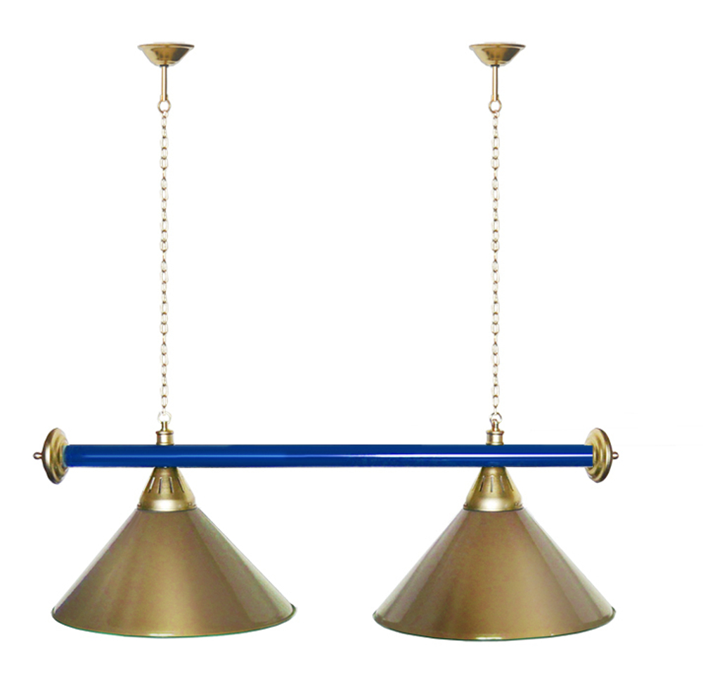 Лампа STARTBILLIARDS 2 пл. (плафоны зеленые,штанга золотая,фурнитура золото)