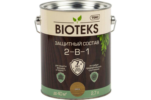 Антисептик Текс Bioteks лессирующий (2 в 1) орех (2,7л)