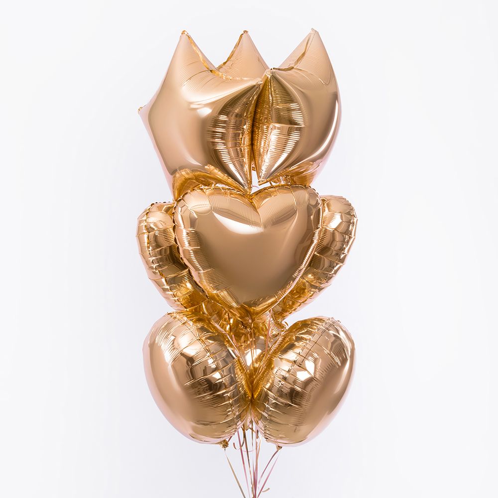 F Шар Сердце 18''/46 см, Античное Золото (БГ-15)  Изображение3