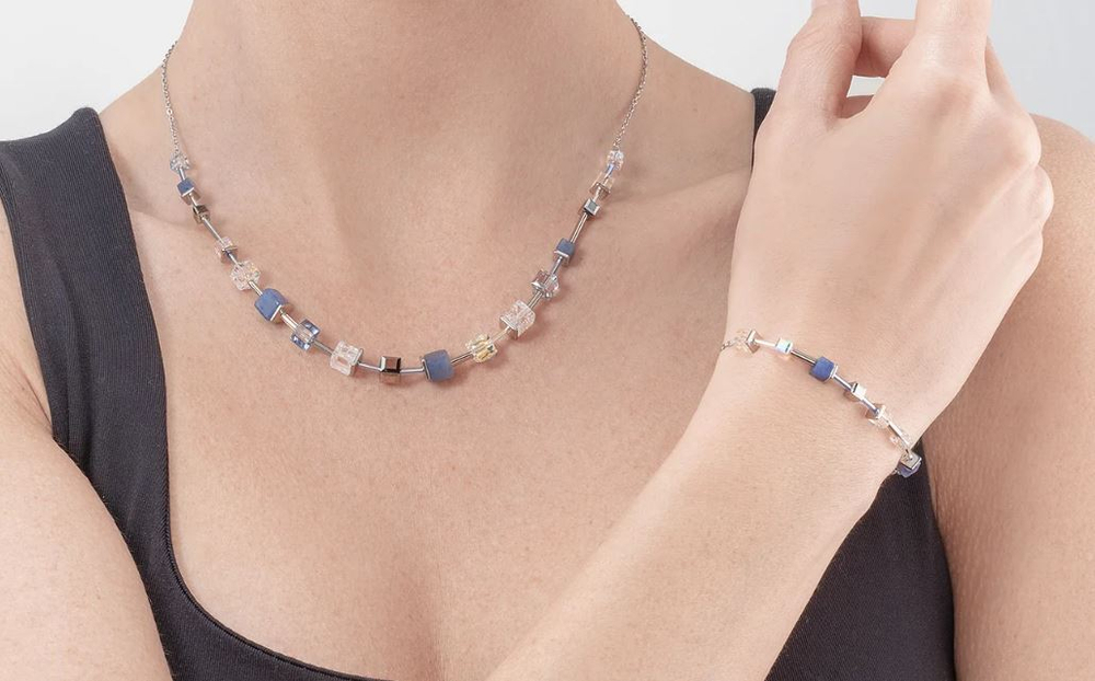 Колье Coeur de Lion Silver-blue 5074/10-0700 цвет голубой, серебряный