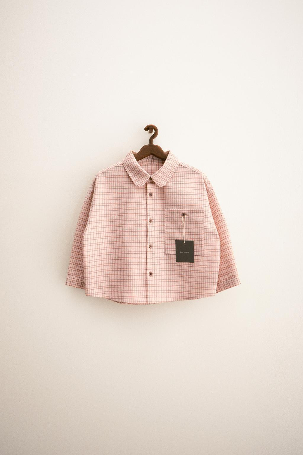 ZARA ZARA TIMELESS — РУБАШКА В КЛЕТКУ, ЛОСОСЕВЫЙ