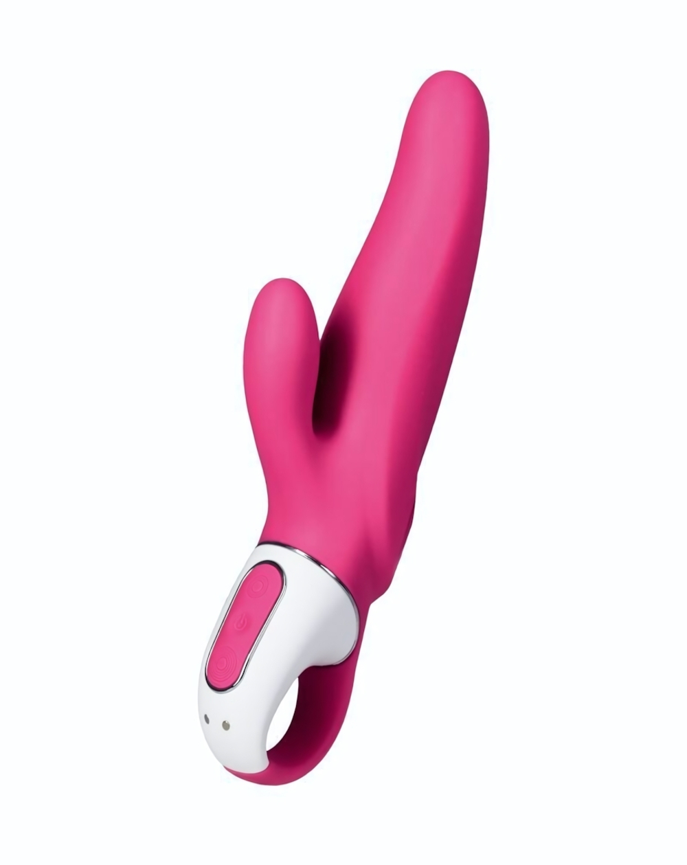 Ярко-розовый вибратор Satisfyer Mr. Rabbit с клиторальным отростком - 22,1 см. (Цвет: ярко-розовый)