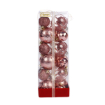 Набор шаров "Winter magic" 6 см + 4 см (24 предмета), Розовое золото (Серпантин)