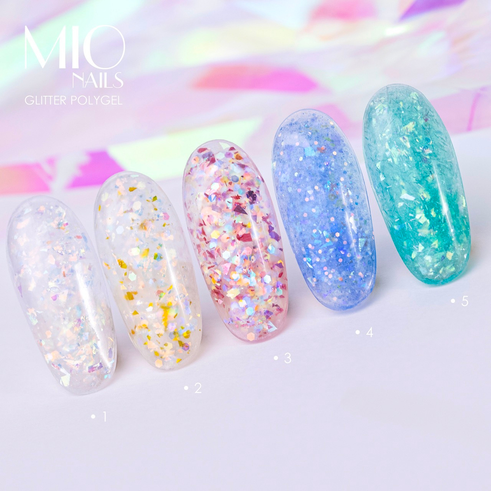 Полигель MIO NAILS Glitter # 02, 30 мл