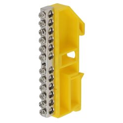 Шина ЭРА NO-222-93-1 PE земля на DIN-изоляторе ШНИ-6х9-12 никелированная Д-Желтый | Шины N, PE, PEN