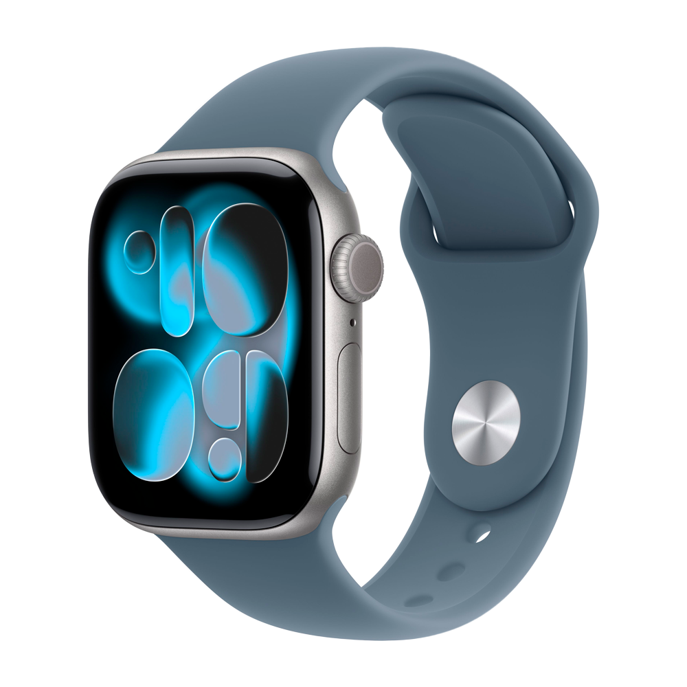 Умные часы Apple Watch Series 11 GPS, 42mm, Space Gray Aluminium Case with Anchor Blue Sport Band, S/M