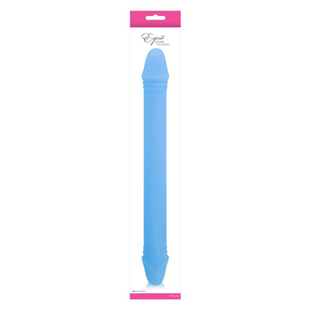 Голубой двусторонний фаллоимитатор ESPRIT AQUA - 35 см. (Цвет: голубой)