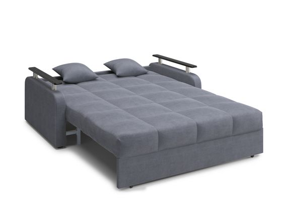 Диван Денвер 1,6 - Velutto 32 серый/  коричневая накладка