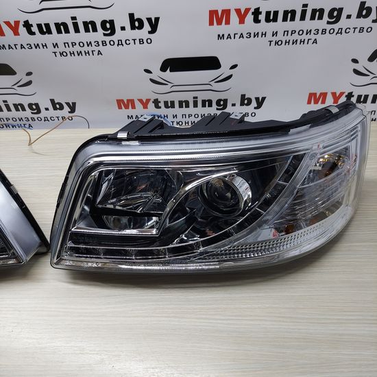 Передняя оптика CHROME для  VW T5 04.03-08.09