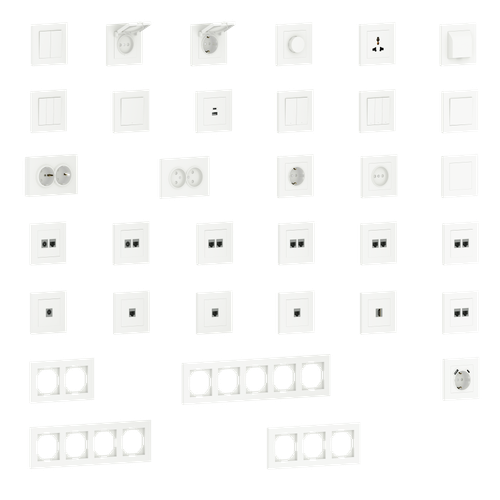 Рамка 4-я, матовый белый, серия A07