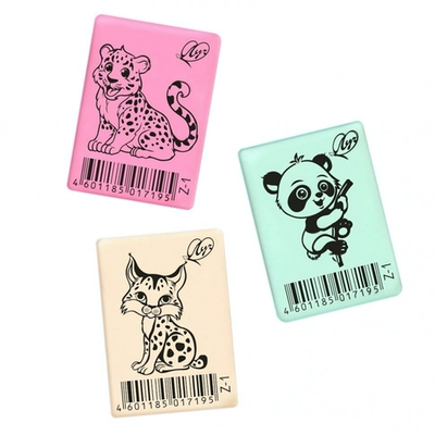 Ластик «ZOO» Z1 35*25*8 мм, пастельный, в ассортименте (Луч)