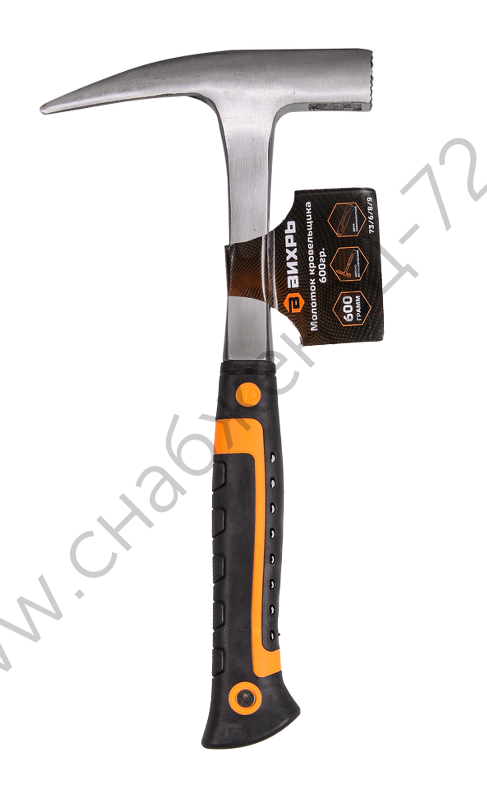 Молоток кровельщика Вихрь 600гр., цельнометаллический, двухкомпонентная рукоятк